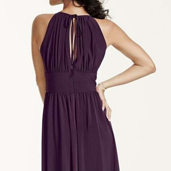 R&M Richards Beaded Waist Keyhole Neck Front Slit A-Line Formal Gown - Size 4 - Picture 3 of 16